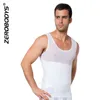 Kraftfull Mens Body Shaper High PowerNet Vest M l XL Svart Vit Kroppsgirdlar Män Waist Cincher Shape Wear