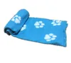 60x70cm husdjur hund katt sängkläder söt blommig husdjur sömn varm tass print hund katt valp fleece mjuka filt sängar matta