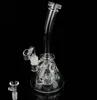 Neueste Glasbongs Becherglas Wasserpfeife Glasrecycler Bong Vogelkäfig Reifen Perc Glas Recycle Bohrinsel 14mm Gelenk