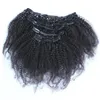 4B 4C Afro Clip Clinky Curly in Human Hair Extensions 7pcSset Brazilian Virgin Hair Natural Hair Clip Ins 4B 4C7727271