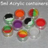 Contenitore in silicone in plastica da 5 ml per barattoli di silicone con olio di cera per estratto di olio di cera bho contenitori acrilici con silicone in1816628