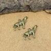 200 Unids / lote Lobo Encantos Colgante Coyote Encanto Colgante plata antigua bronce antiguo 2 caras encanto 323E