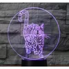3D LED nachtlicht staande kat met 7 kleuren lichte woondecoratie lamp xmas gratis verzending # t56