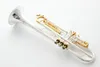 Yeni Bach LT180S-72 BB Trompet Aletleri Yüzey Altın Gümüş Kaplama Pirinç Bb Trompeta Profesyonel Müzik Aleti