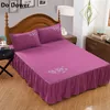 Couleur pure sans surface bande élastique jupe de lit 13 couleurs draps de lit couvre-lit polyester coton housse de matelas