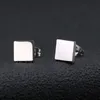 10piarslot Simple Hiphop Solid Square Stainless Steel Earrings Black Gold Geometric Ear Studs Jewelry For Women Men2058866
