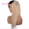 human hair wigs Blonde Hair Lace Front Wigs 1BT613 short human hair wigs Straight WIG Ombre Lace Front Wig marley white & black female