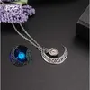 Mode élégance charme Long collier pendentifs pour femmes hommes filles en gros fête brillant lune pierre de lune collier bijoux cadeau