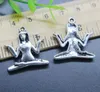 Partihandel 30st Yoga Sporter Alloy Charms Pendant Retro Smycken Göra DIY Keychain Forntida silverhänge för armband Örhängen 25 * 24mm