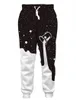 RAISEVERN Joggers hommes pantalons de survêtement drôle galaxie verser du lait impression 3D pantalon noir blanc ample pantalon décontracté pantalons Hombre