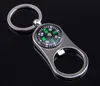 Outdoor Compass Bottle Opener with Metal Key Ring Chain Keyring Keychain Wine Beer Openers Bar Tool as Gifts