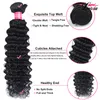 Brasilianisch Deep Wave Hair mit Verschluss Ganzes unverarbeitete menschliche Haarerweiterung 34 Bündel Deep Wave Virgin Hair mit Verschluss9439152