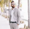 Personalizado Luz Cinza Do Casamento Dos Homens Ternos Slim Fit Noivo Smoking Para Os Homens Do Noivo 2 Peças Jaqueta + Calças Groomsmen Ternos de Negócio Formais Melhor Homem