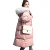 New Women Winter Jacket And Coat Thick Long Hooded Female Cotton Padded Jacket Big Faux Fur Collar Velvet Parka 2018