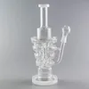 Spiral Percolator Recycler Glass Hookah Bong - 11 Inches - 14mm Male Joint - Includes Glass Bowl