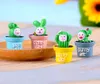 2 Conjunto 16 pcs Cactus Resina Miniaturas Série Paisagem Acessórios Para Casa Jardim Bolo Decoração Artesanato Scrapbooking Diy