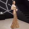 Fadistee 2021 Ny ankomst elegant kvällsfest prom klänningar vestido de festa klänning sjöjungfru de soiree halv ärmar bling sequi2645810