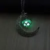 Essentials Oil Diffuser Necklace The Moon Heart Glow In The Dark Aromatherapy Lockets pendant Glowing necklace For women Fashion Jewelry