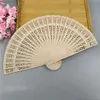 Anpassad logotyp! Kinesiska trä doftande fans Brudbröllopsfläktar Trä Openwork Craft Fan Hand Held Folding Fans för bröllopsfödelsedaggåva