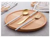 Commercio all'ingrosso padellame regola oro bianco Dinnerware Set 304 acciaio inossidabile occidentale Posate alimento della cucina di articoli per la tavola Insieme di pranzo