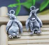 Partihandel 100st Cute Penguin Alloy Charms Hängsmycke Retro Smycken Göra DIY Keychain Forntida silverhänge för armband Örhängen 20 * 12mm