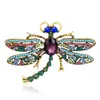 Naturliga djur Brosch Pins Bee Dragonfly Butterfly Ladybug PapegoT Bird Cat Lizard Broscher för Kvinnor Crystal Brosch