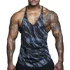 2018 nouveau maille tissu séchage rapide Singlets Camouflage débardeurs chemise équipement de musculation Fitness hommes Golds Gymstringer taille