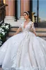 2018 новая кружева линия свадебные платья аппликация роскошь с длинным рукавом v шеи сексуальные свадебные платья свадебные платья