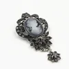 Nieuwe hoogwaardige legering verzilverd mode glazen drop hanger broche jurk wilde prachtige corsage kraag pin-sieraden