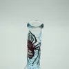 12,6" Leuchtende Wasserpfeife Spinnenschädel Glas Wasserpfeife Bongs Tabak Kit Exquisite Dekoration