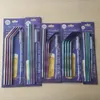 1set=4pcs Drinking Straw +1pcs Cleaning Brush Blister Pack Stainless Steel 215mm 265mm Length for Bar Xmas Party 6mm ZA4260