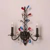 Colorful Crystal Branch Bar Club Wall Lamp Tiffany Corridor Bohemia Retro Bedroom Bedsides Villa Door Gate Wall Lighting