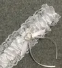 Ensemble de jarretière en dentelle pour mariée avec petit nœud cadeau de mariée en dentelle chic (2 jarretières) extensible 16-23 pouces