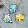 Miss Zoe Adventure Time Emaljnål Finn och Jake broscher Väska Kläder Lapel Pin Button Badge Cartoon Smycken Present till vänner barn