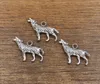 200st Lot Wolf Charms Pendant Coyote Charm Pendant Antique Silver Antique Bronze 2 Sided Charm 2541