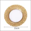 Vente en gros Mariages Braid Gold Glass Charger Plate