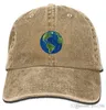 pzx Hommes Femmes Classique Denim Earth Globe Casquette de Baseball Ajustable Papa Chapeau Profil Bas Parfait pour l'extérieur 1378839