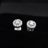 9K 14K 18K Gold Stud Round Shape Group Setting D F Color VVS Clarity Moissanite Stone Earring Beautiful Forever Brilliant288s