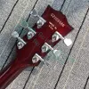 Custom Shop Wine Red 335 Semi puste ciało Flame Maple Top Jazz Electric Guitar Chrome Sprzęt White Mop Block Inlay Grover Tune7414931