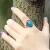 Luxe Womens Kleur Verandering Gemstone Ring Handgemaakte Gift Antiek Verzilverd Mood Ringen RS009-029