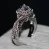 Choucong cenna biżuteria Oryginalna 1CT Diamond 925 Sterling Silver Women Wedding Band Ring
