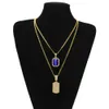 Sell Sets Diamond Mens Jewelry Mini Exquisite HipHop Gem Pendant Combination Design Men Necklace Ancient Mo Ornaments Set2252108