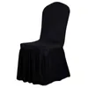 Wedding Banquet Chair Protector Slipcover Decor 10 Colors Pleated Skirt Style Chair Covers Elastic Spandex High Quality