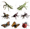 12 stks / set simulatie dier figuren insecten bijen web spider vlinder neushoorn kever lieveheersbeestje sprinkhanen model kinderen speelgoed cadeau