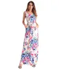 2018Nieuwe arriveerde zomer's damesmode print jurk O-hals bloemen print sundress casual maxi lange sexy jurk maat S M L XL 2XL
