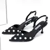 Märke Elegant Sandals Kvinnor Högklackat Pumpar Super High Heel Women's Bankett Sandals Pekade Toe Sandaler