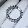 Vecalon Fedi nuziali da donna Anello in argento sterling 925 taglio principessa 4mm Diamante Cz Anelli di fidanzamento per donna Gioielli da dito4051088