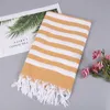 New Turkish Bath Towels Cotton Fabric Tassel Big Beach Towel linen yoga mat 100X180cm Summer Adults Stripes Thin Towel