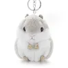 Dalaful Mini Hamster Keyrings Keychains Faux Rabbit Fur Pompom y TrinketsカーハンドバッグペンダントキーチェーンリングホルダーK3561891124