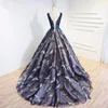 Dhgate Luxus-Frauen-Applikationen-Abschlussball-Kleider, Vögel, Marineblau, Ballkleider, Vestido de Noiva, High-End-formales Abendkleid für Frauen